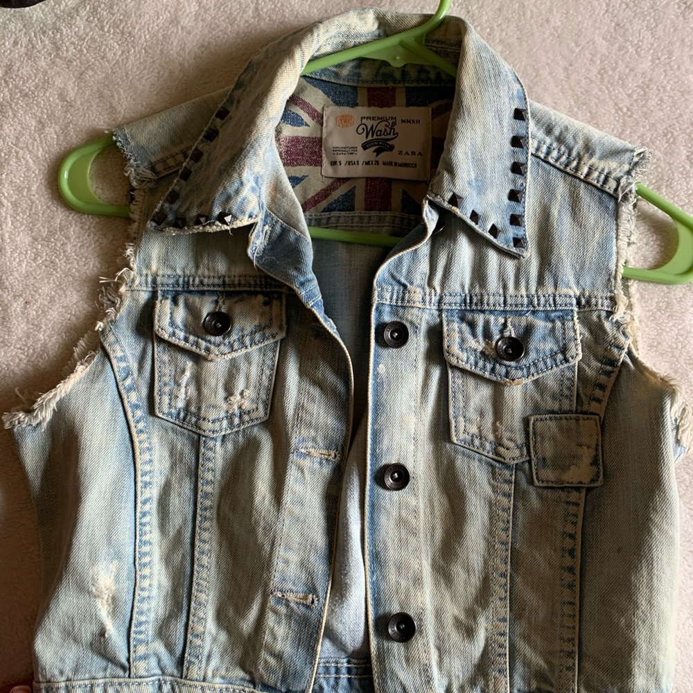 Zara crop Jean vest